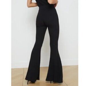 NWT L'AGENCE Kiki High Rise Flare Bellbottom Black Ribbed Stretch Pants Large